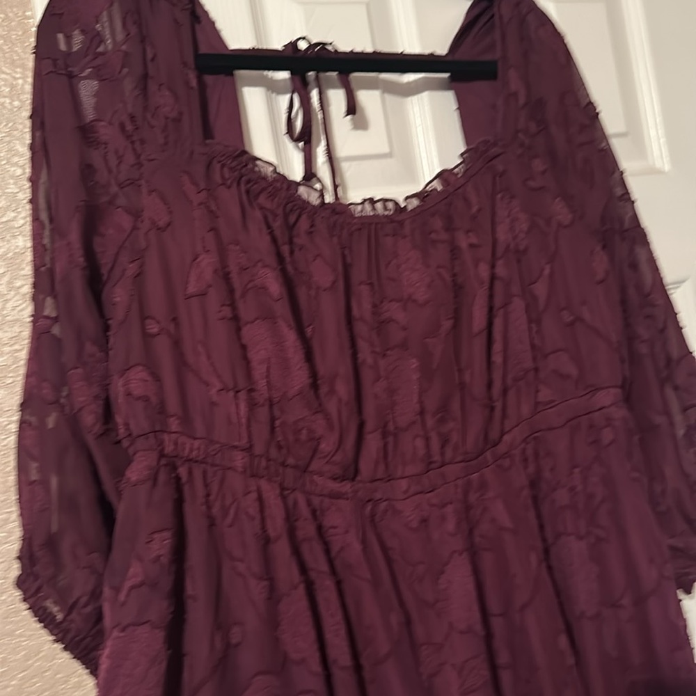 NWT Torrid Burgundy Lace Dress - Picture 2 of 5